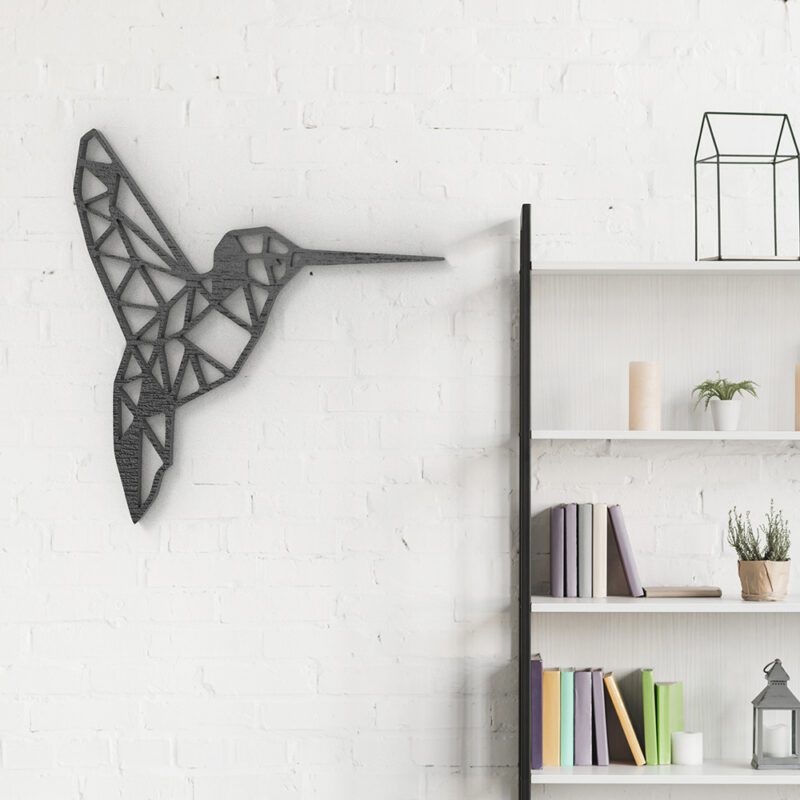 Hummingbird Geometric Wood Wall Art