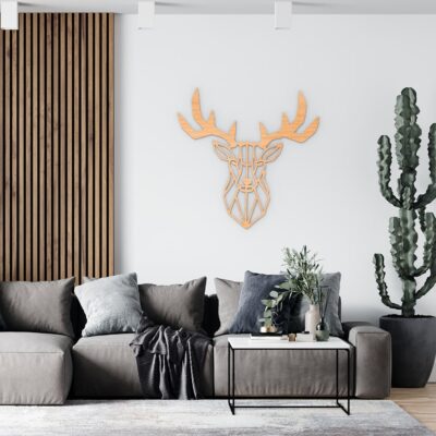 Deer Geometric Wood Wall Art