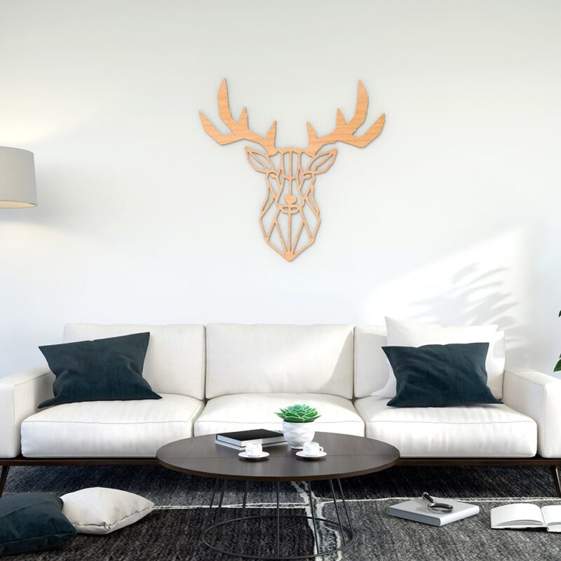 Deer Geometric Wood Wall Art
