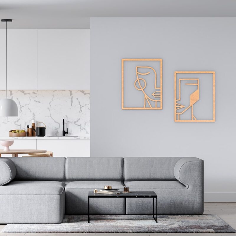 Geometric Face Wood Wall Art