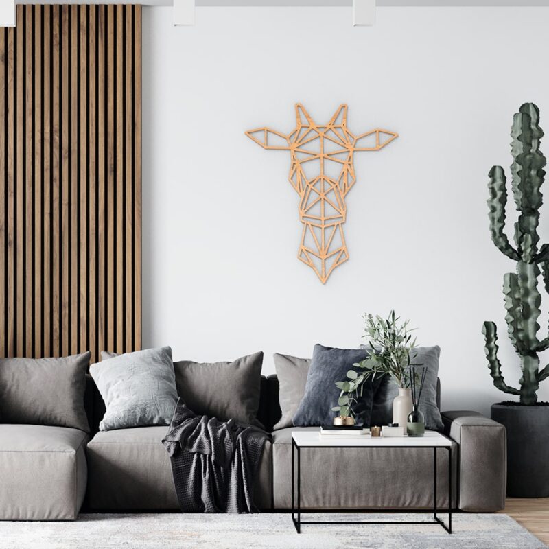 Giraffe Geometric Wood Wall Art