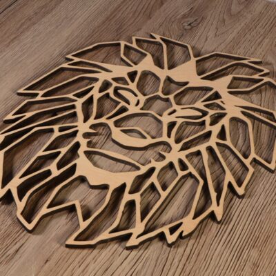 Lion Geometric Wood Wall Art