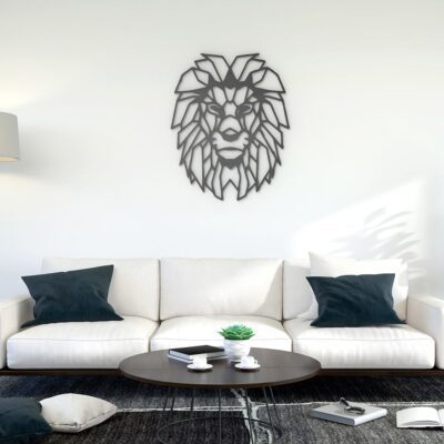Lion Geometric Wood Wall Art