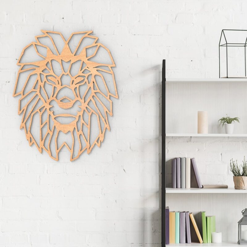Lion-2-min Lion Geometric Wood Wall Art