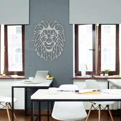Lion Geometric Wood Wall Art
