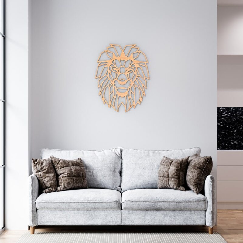 Lion Geometric Wood Wall Art
