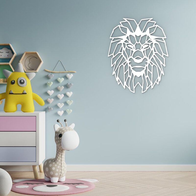 Lion Geometric Wood Wall Art
