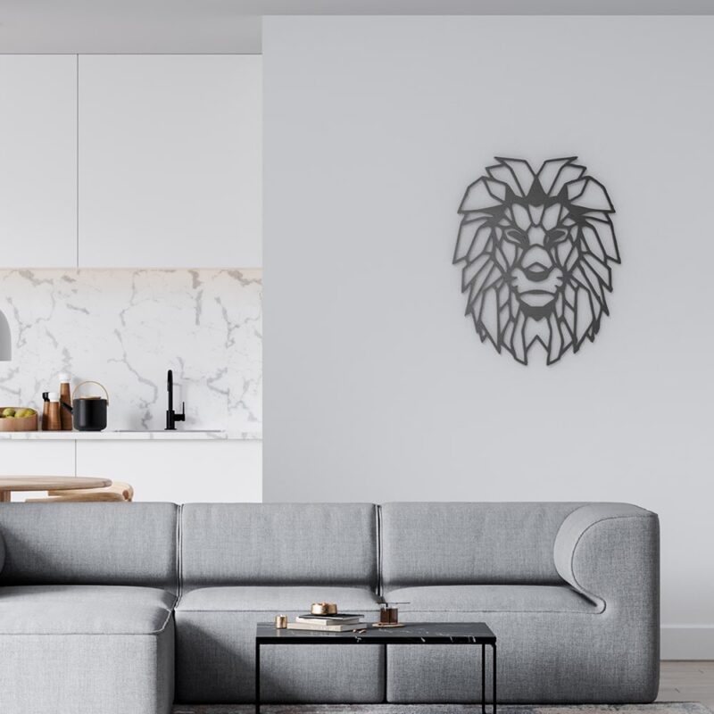 Lion Geometric Wood Wall Art