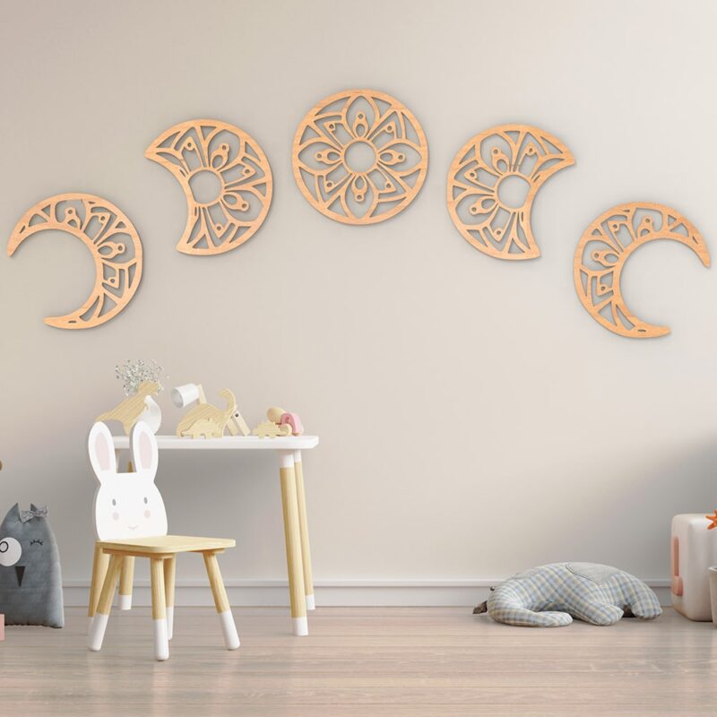 Moon Phases Wood Wall Art