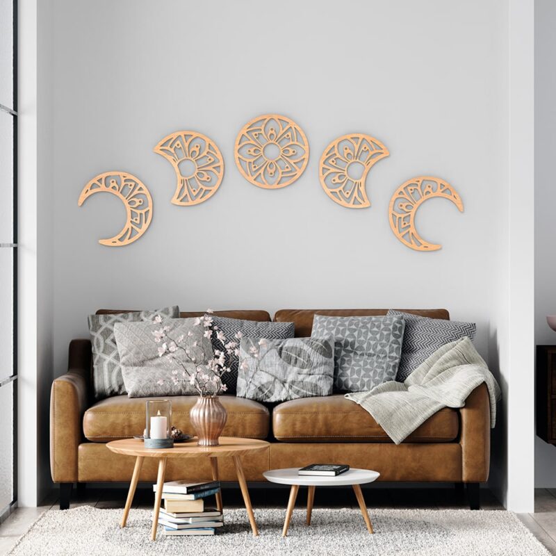 Moon Phases Wood Wall Art