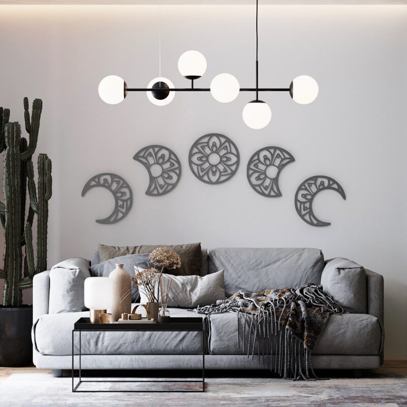 Moon Phases Wood Wall Art