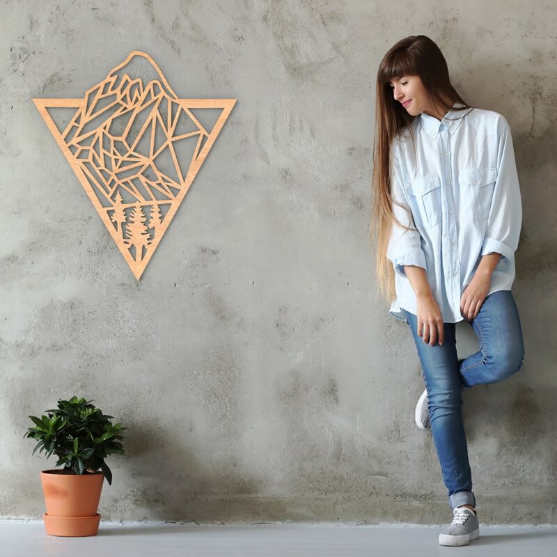 Geometric Mountain Wood Wall Art