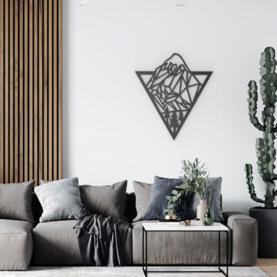 Geometric Mountain Wood Wall Art