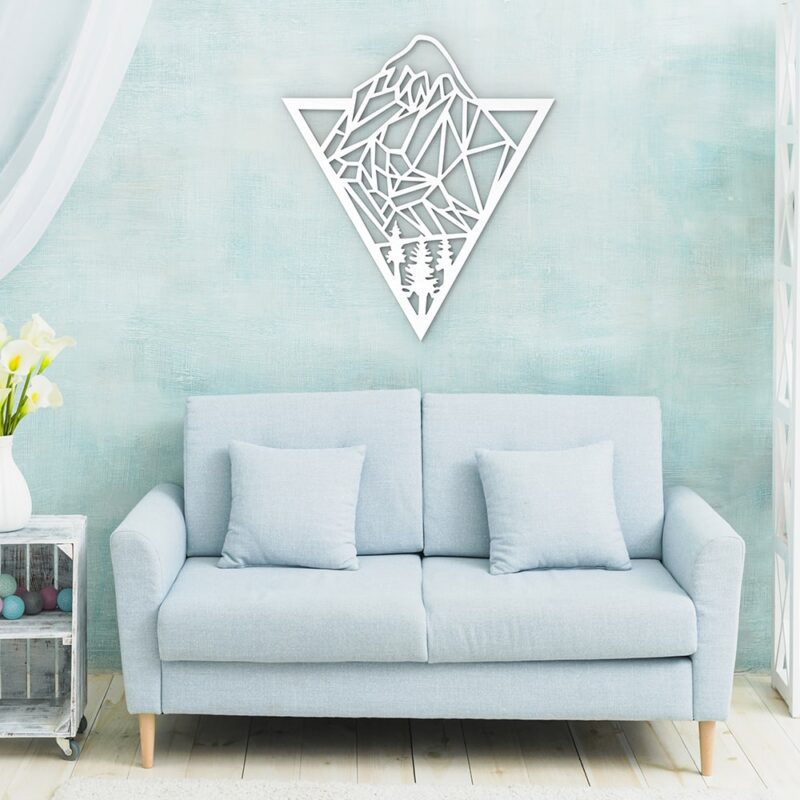 Geometric Mountain Wood Wall Art