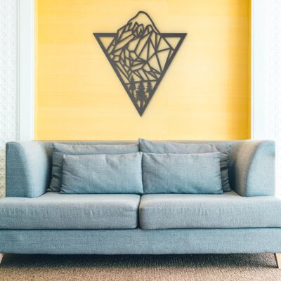 Geometric Mountain Wood Wall Art