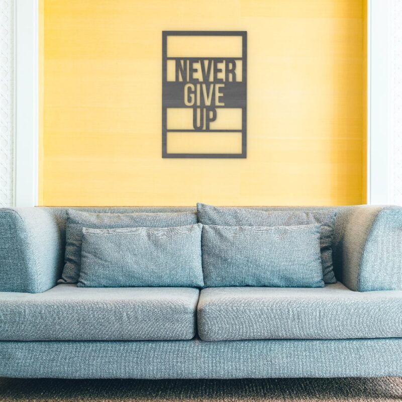 Never Give Up Wood Wall Art