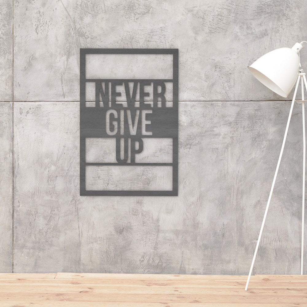 Never Give Up Wood Wall Art
