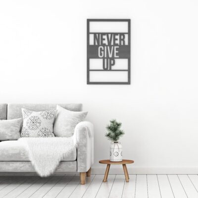 Never Give Up Wood Wall Art