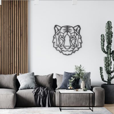 Tiger Geometric Wood Wall Art