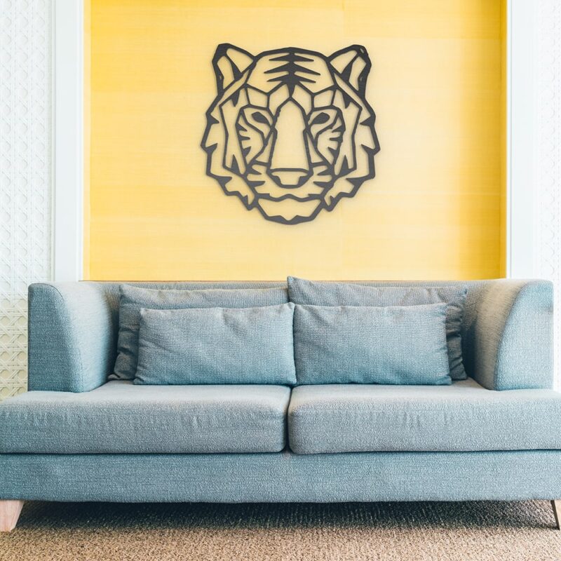 Tiger Geometric Wood Wall Art