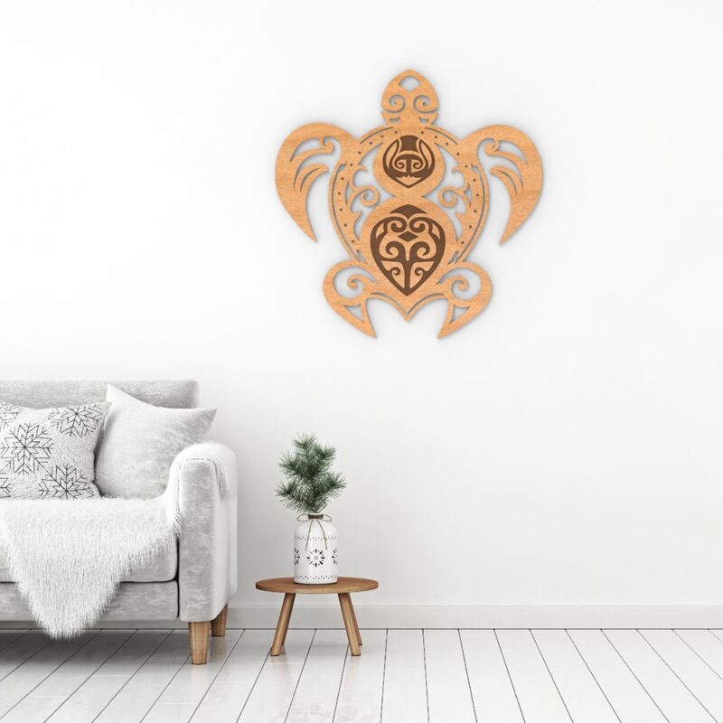 Tribal Turtle Wood Wall Art