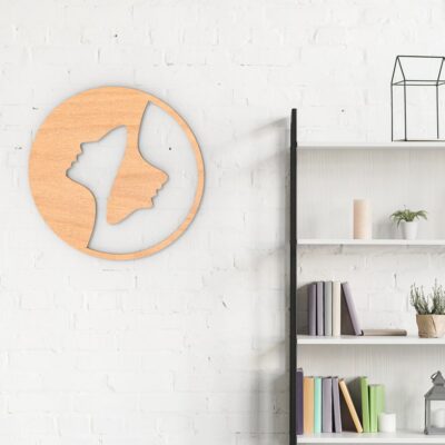 Yin Yang Faces Wood Wall Art