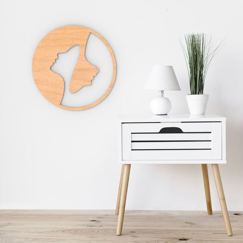 Yin Yang Faces Wood Wall Art